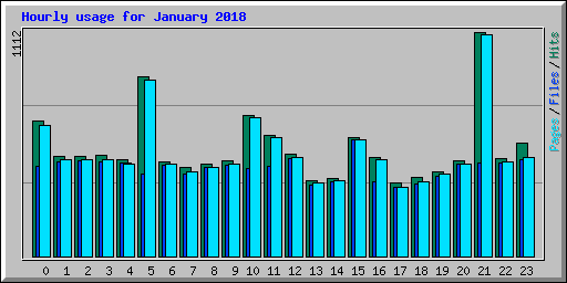 Hourly usage for January 2018